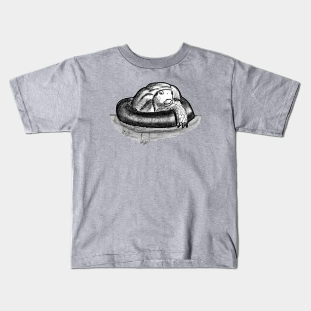 Lazy River Turtle Kids T-Shirt by Hambone Picklebottom